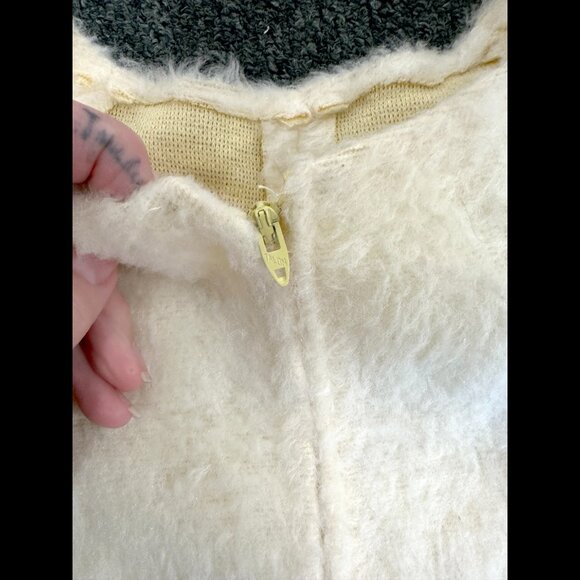 Vintage White Bunny Rabbit Costume w wired Ears Halloween Easter Short Adult - Picture 7 of 16